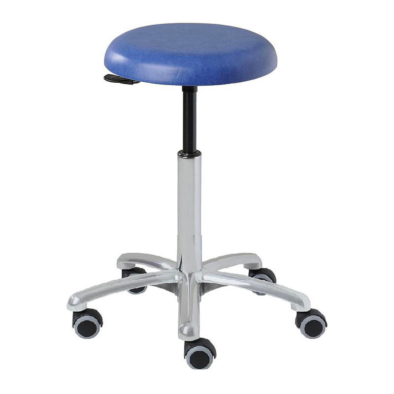 Tabouret assise ronde, base aluminium