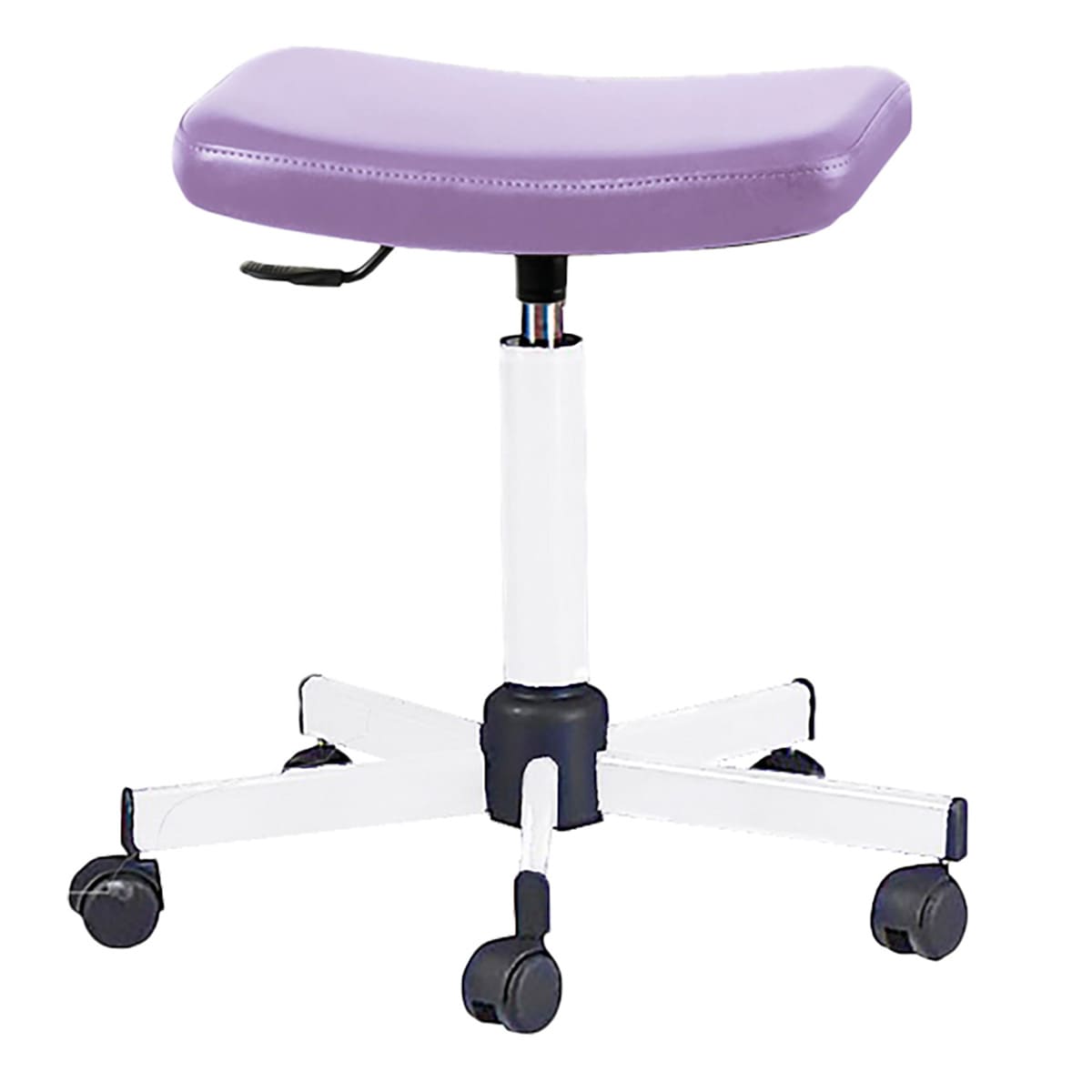 Stool with rectangular seat, epoxy covered base