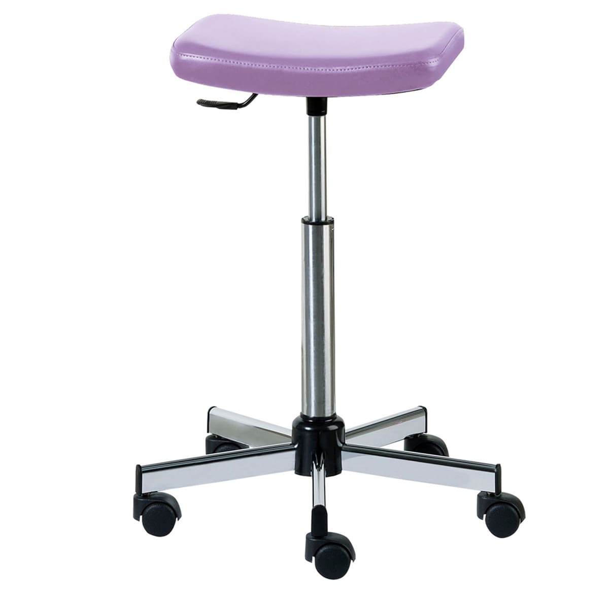 Tabouret assise rectangulaire, base chromée