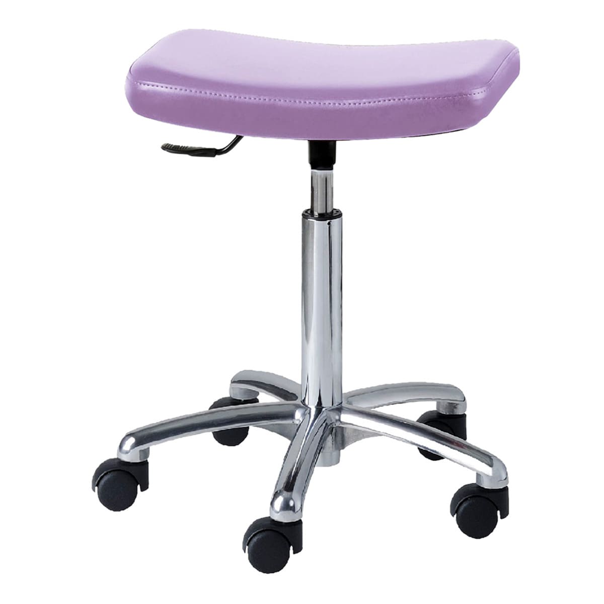 Tabouret assise rectangulaire, base aluminium