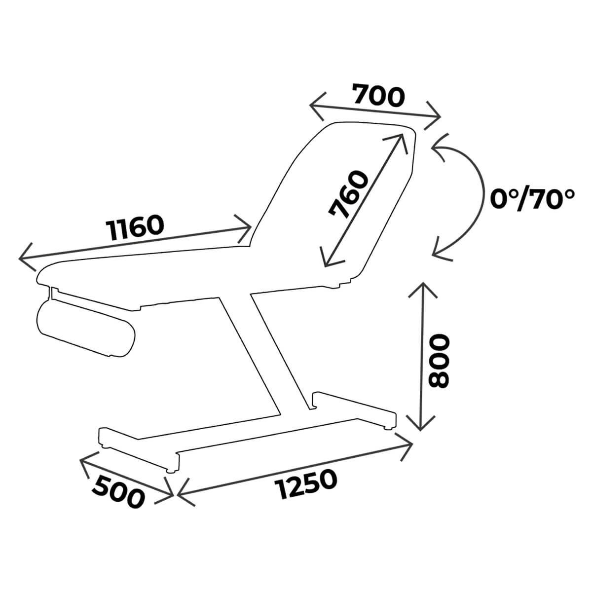 Divan d'examen largeur 70cm, hauteur 80cm