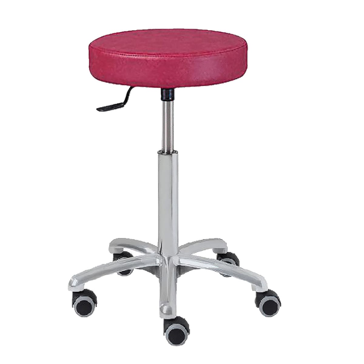 Tabouret assise ronde, base aluminium