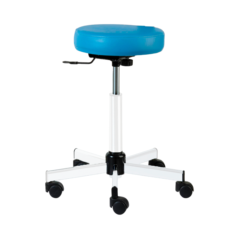 Stool with round seat, epoxy covered base