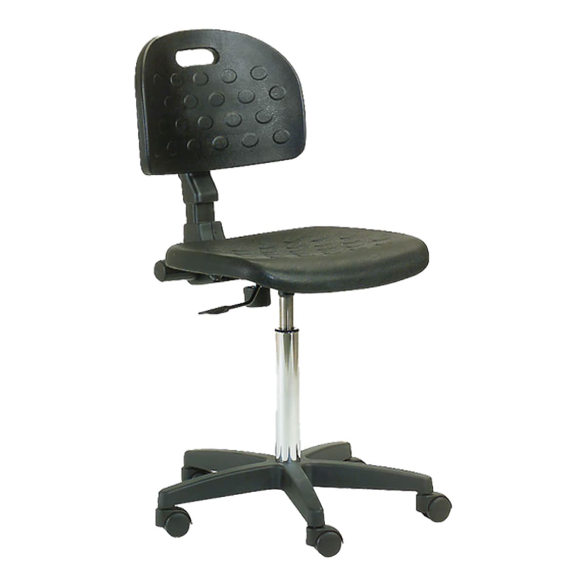 Chair with polyurethane rectangular seat, black ABS base