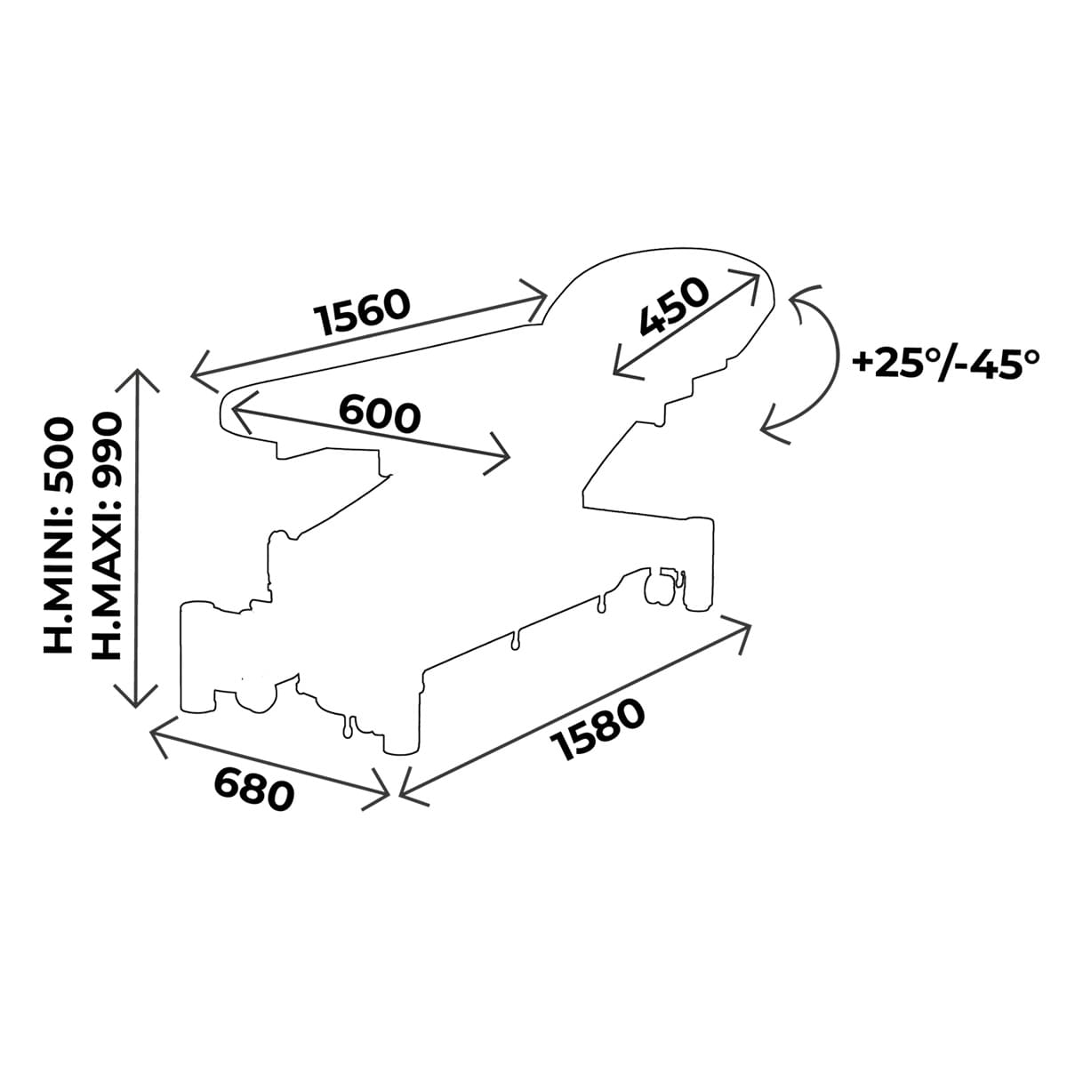 Physio/Osteo table 2 sections, with face hole, all around foot controller