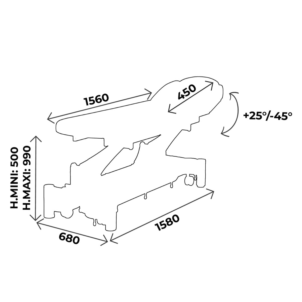 Physio/Osteo table 2 sections, with face hole, all around foot controller, 2 arm supports