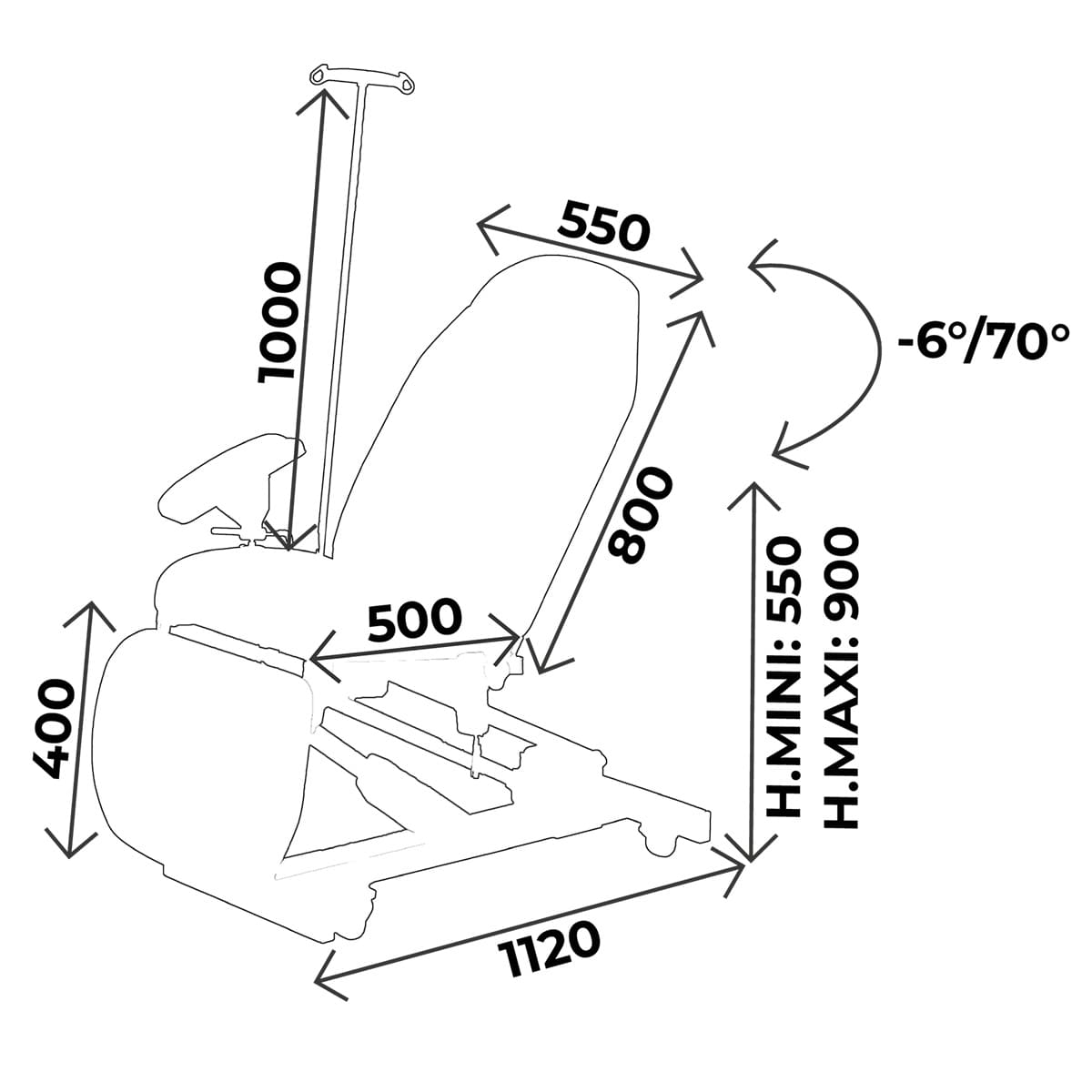 Electric hemodialysis chair width 55cm, hand remote