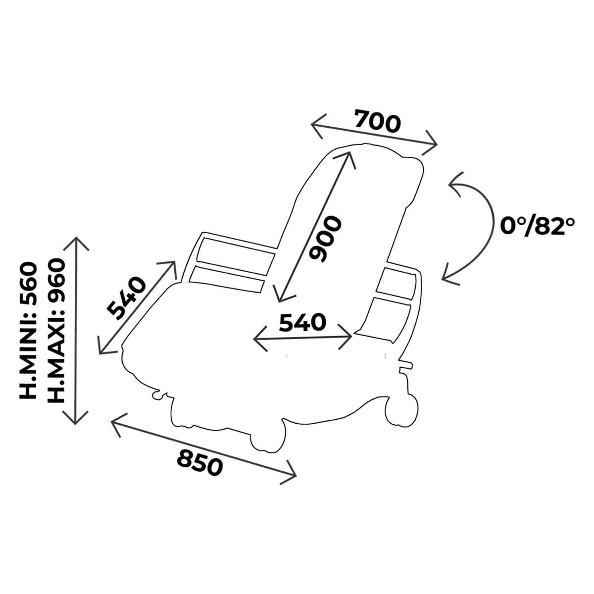 Fauteuil ambulatoire électrique largeur 70cm, avec repose pieds