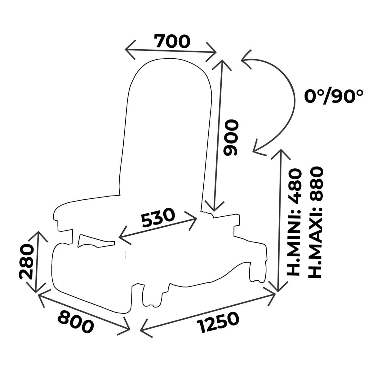 Examination couch width 70cm, hand remote