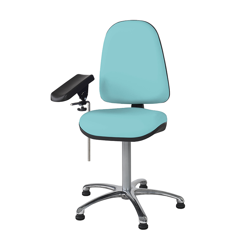 Blood chair height 50cm, 2 sections, non-rotative, with blood test splint