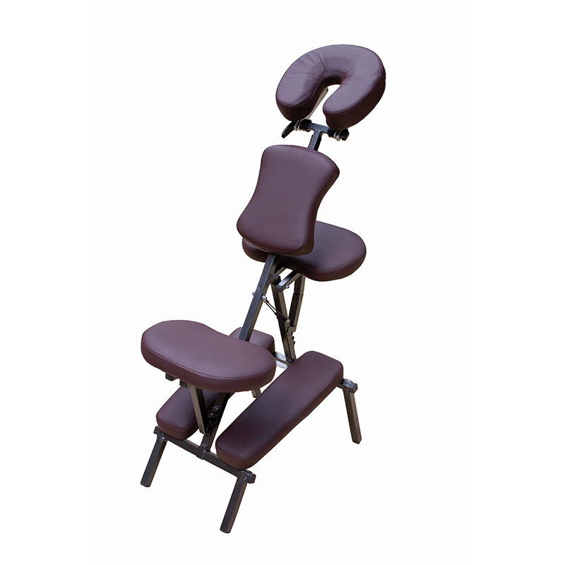 Foldable massage chair with mechanic height adjustment