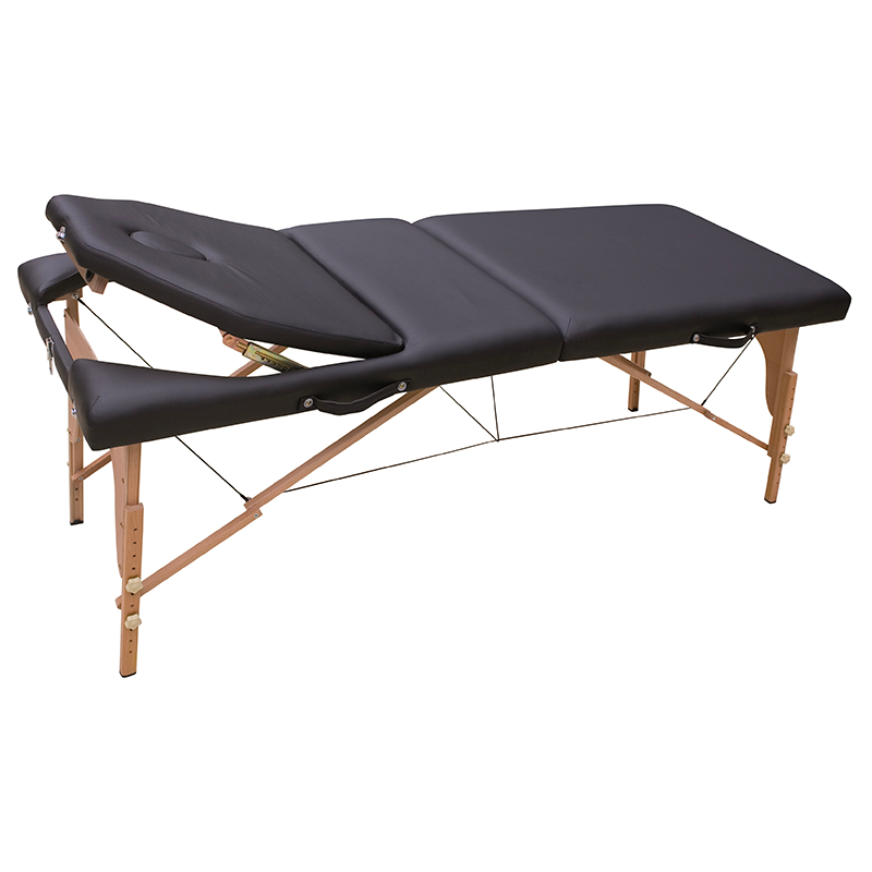 Table de massage pliante 2 parties, en bois, hauteur variable mécaniquement